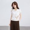 Srcr Women's Silk Blend Jacquard Knit Lapel T-Shirt