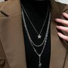 Three-Layer Metal Bear Star Clavicle Chain Women Birthday Party Jewelry Gift