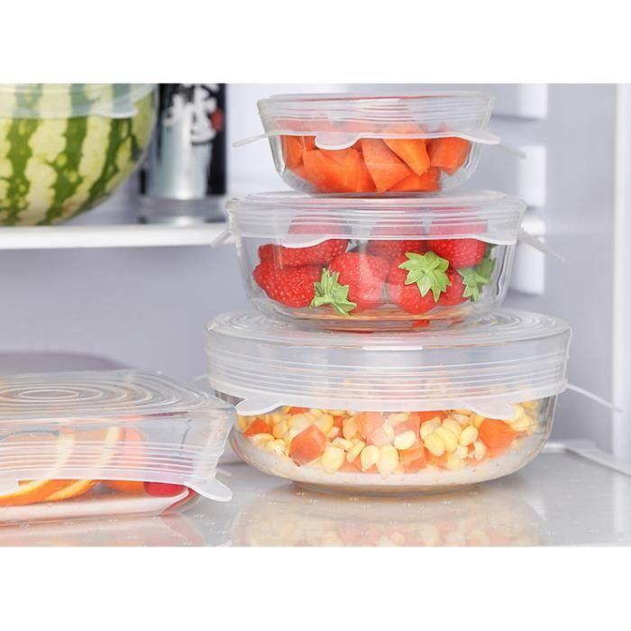 Food Grade Silicone Lids - Set of 6 - Stretchable - Reusable - BPA Free