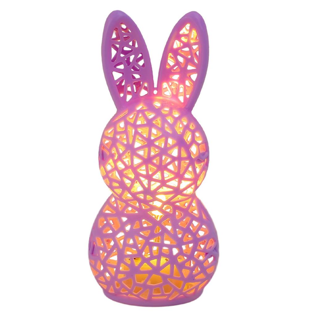 3D Printing Easter Rabbit Nightlight Creative Hollow Out Bunny Figurine Table Lamp for Spring Indoor Home Festival Decorations