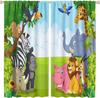 Kids Animal Curtains,Cartoon Forest Woodland Cute Jungle Bear Rabbit Deer Fox Print Window Treatments for Boys Girls Bedroom