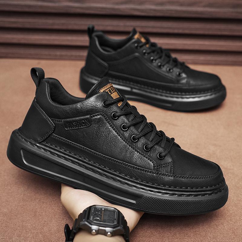 Autumn new casual leather shoes platform-soled sports little white board shoes