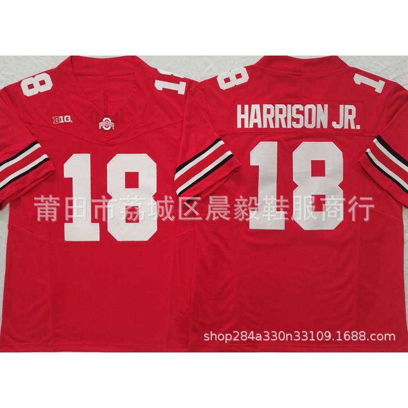Embroidered College Rugby Jersey Men - Ohio State Buckeyes Style Numbers 7 33 18 2 1 4 Fall Winter Wear