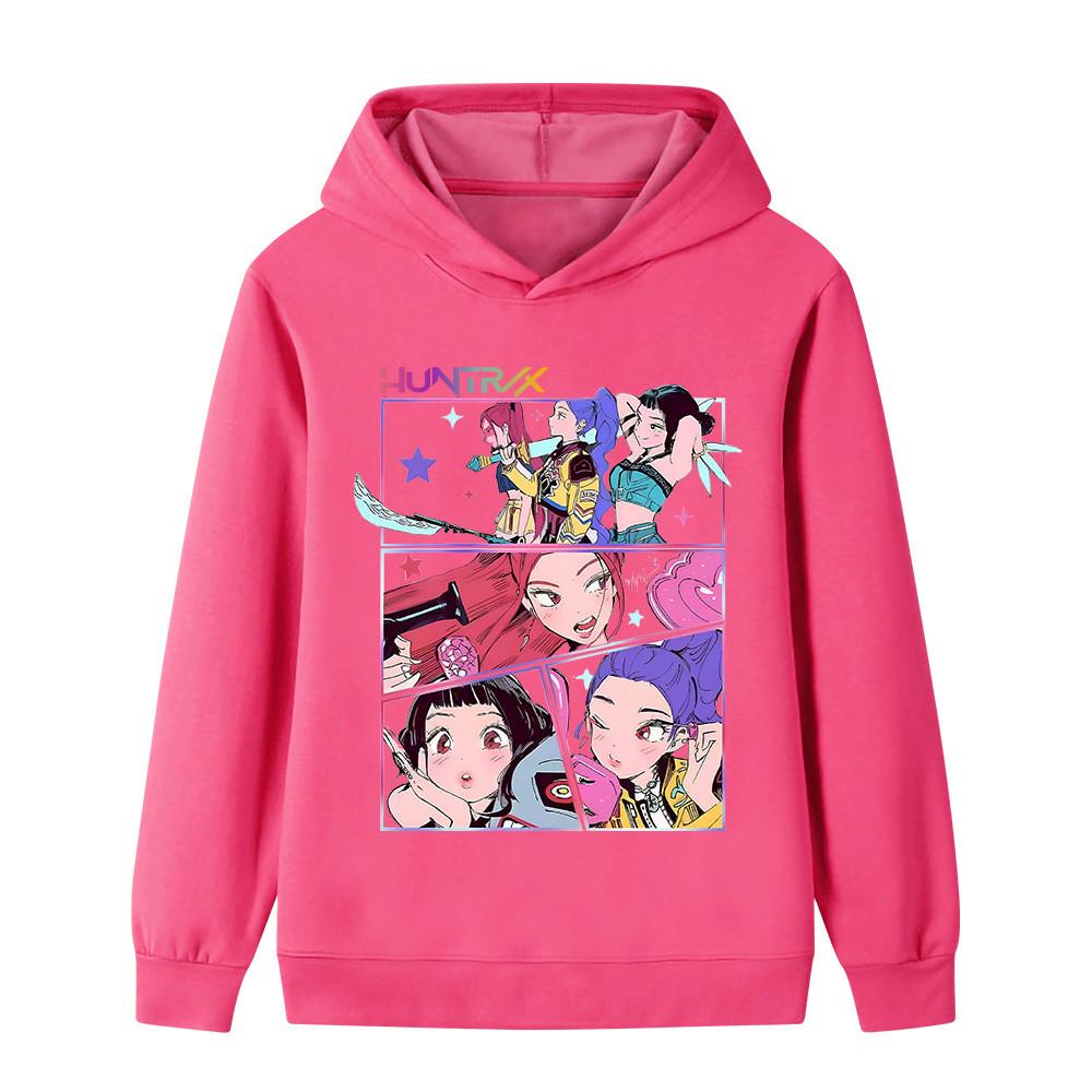 B1218 Kids Boys Girls Kpop Rumi Zoey Mira Print Long Sleeves Hoodie