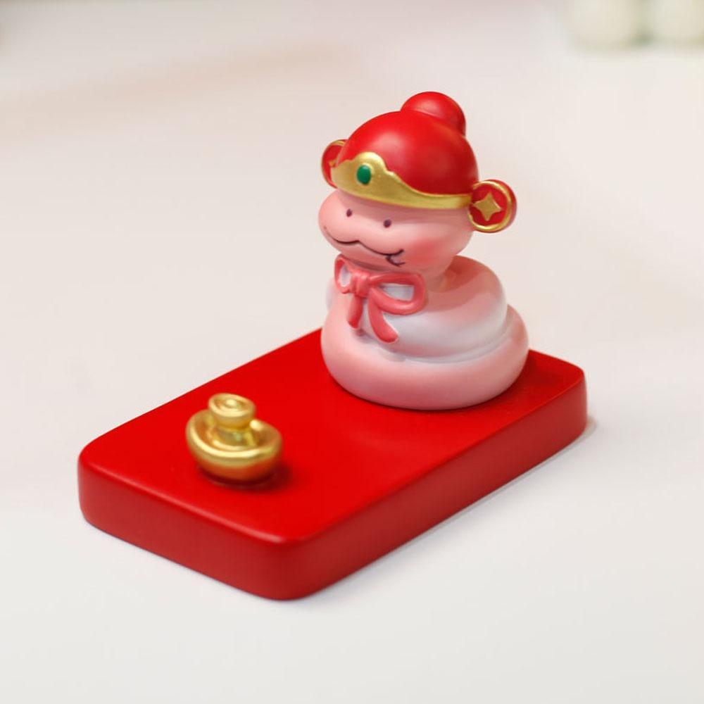 Zodiac Cartoon Snake Phone Holder Resin Craft Snake Phone Holder  New Year Ornament