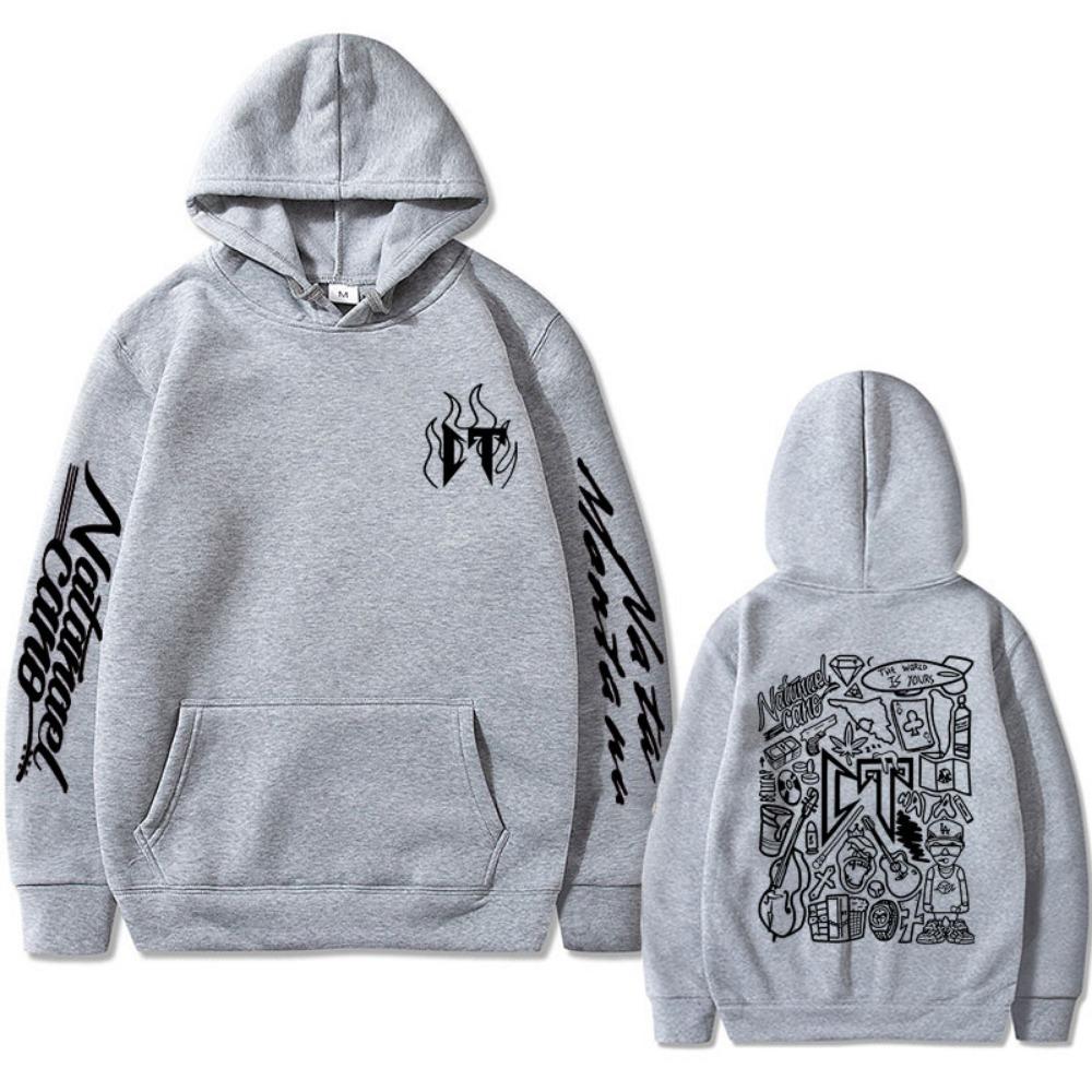 Singer Natanael Cano Corridos Tumbados Sloth CT Double Sided Print Hoodie Male Casual Oversized Pullover Men's Hip Hop Hoodies