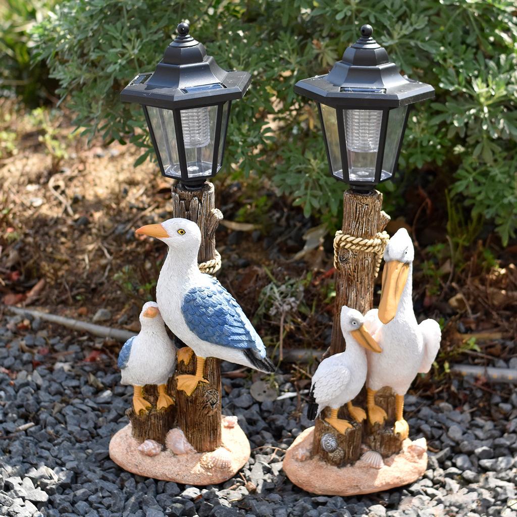 JYL TS/111,Resin Simulation Bird Solar Outdoor Light Figurine for Garden Decor Path Statue Lamp