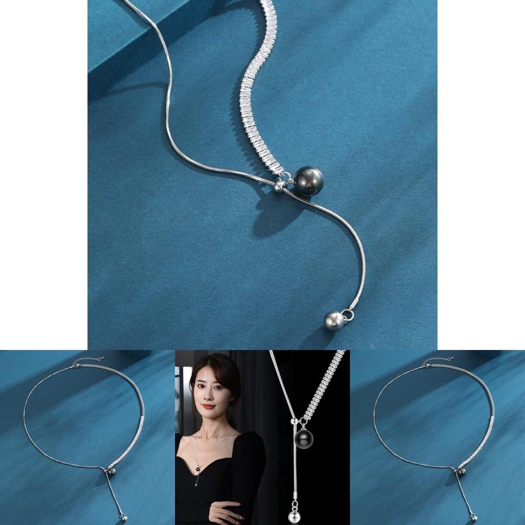 Multilayered Fashionable Pearl And Crystal Necklace With Unique Geometric Design Women For