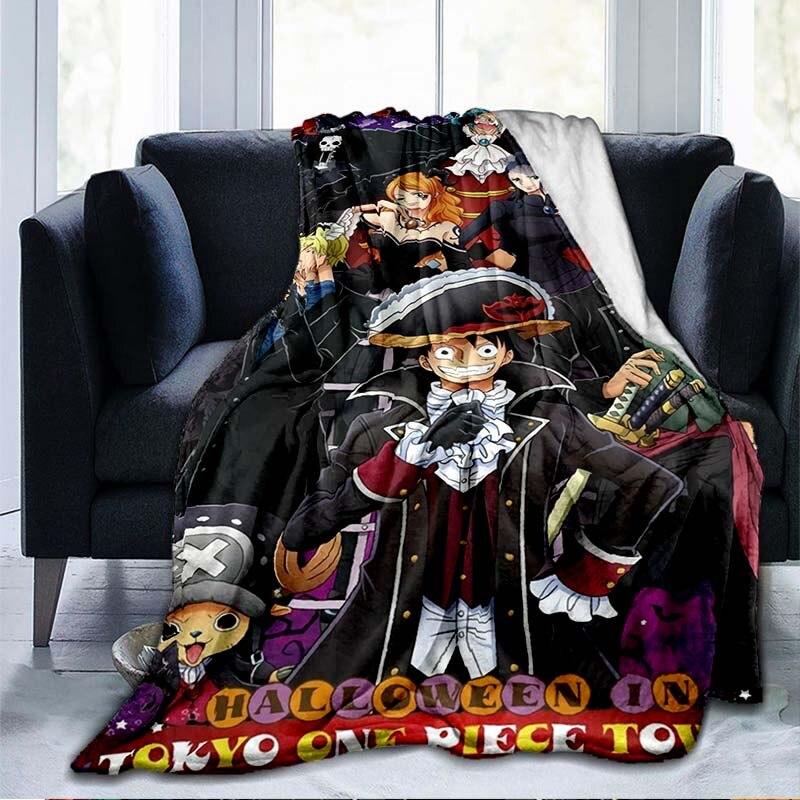 Anime One Piece 3D-gedruckte Flanelldecke, Couch-Bettbezug, Reise-Kind-Bettwäsche, Plüsch-Überwurf, Flanelldecke