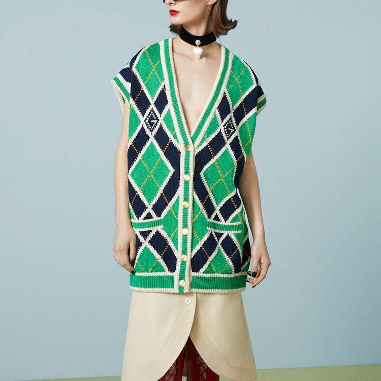 Gucci G Rhombus Stitched Cardigan 754604-XKDGP-3214