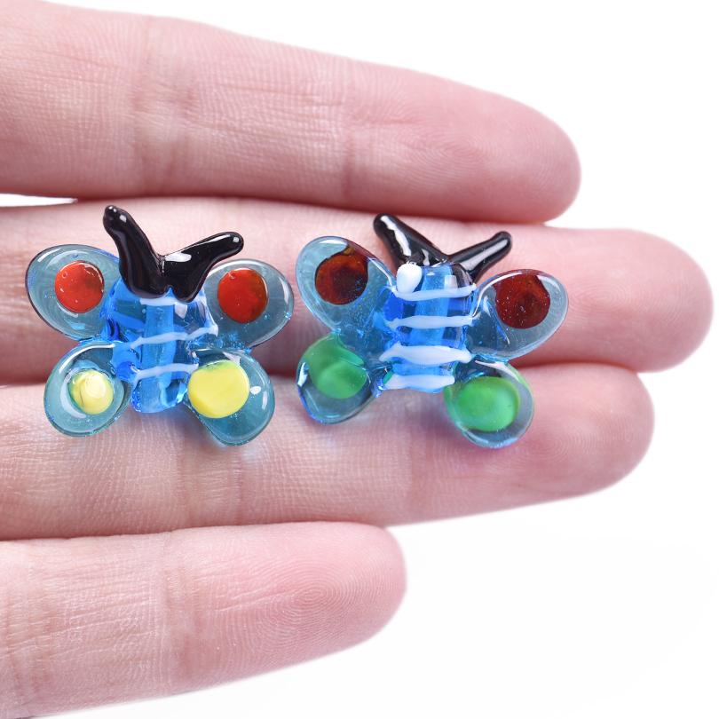 6pcs/Lot Animal Dragonfly Bee Butterfly Glass Beads For Jewelry Making Supplies Cactus Flower Spacer Bead Diy Accessories Bulk