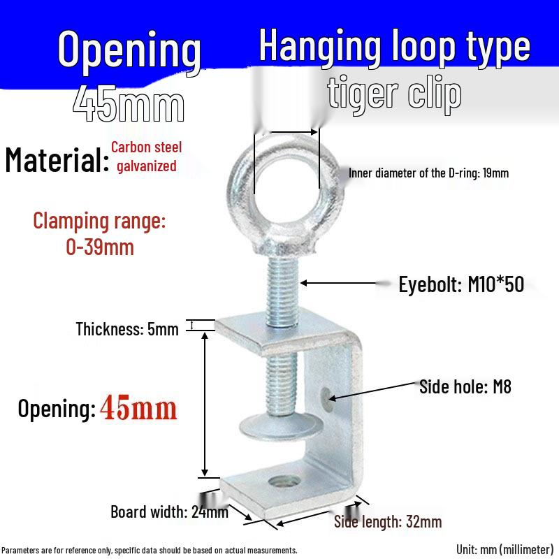 304 Stainless Steel U-Clamp Tiger Clamp with Hand-Tightened Eyebolt