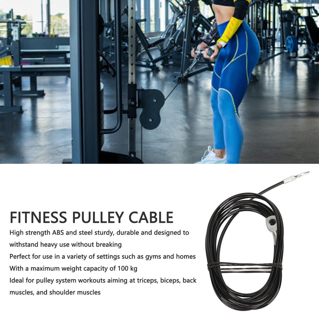 Fitness Pulley Cable 5mm Thick Heavy Duty Pulley System Replacement Fitness Cable for Pulley Machine Accessories 2.5 Meter