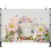 LS Butterfly Garden Backgrounds Cake Smash Kids Adult Photography Props Child Baby Balloon Decors Photo Backdrops