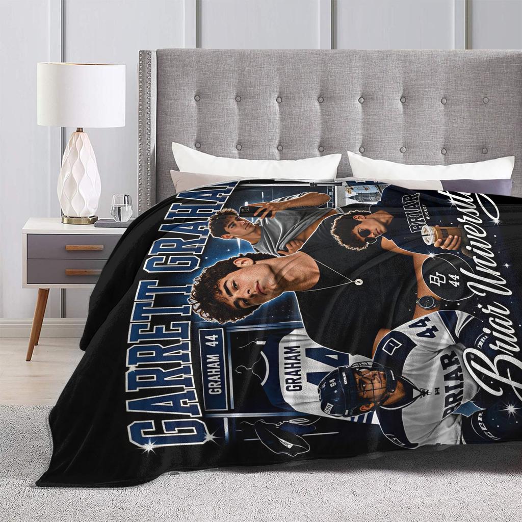 Graham 44 Hockey Romance Blankets Soft Warm Pattern Plush Throw Blanket For Students Couch Chair Flannel Bedspread Bed Cover