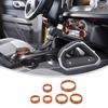 Linskip Dashboard Control Knob Trim Set for Ford Bronco 2025-2021, Aluminum Switch Knob Covers for Bronco Interior Accessories(Orange)