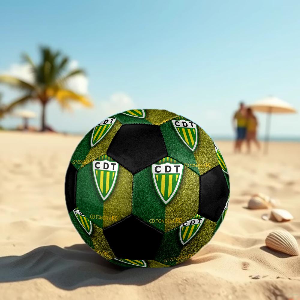 SIZE 5 CD Tondela Soccer Ball Colorful All Ages Machine Stitched PVC Competition Ready Durable High-Bounce