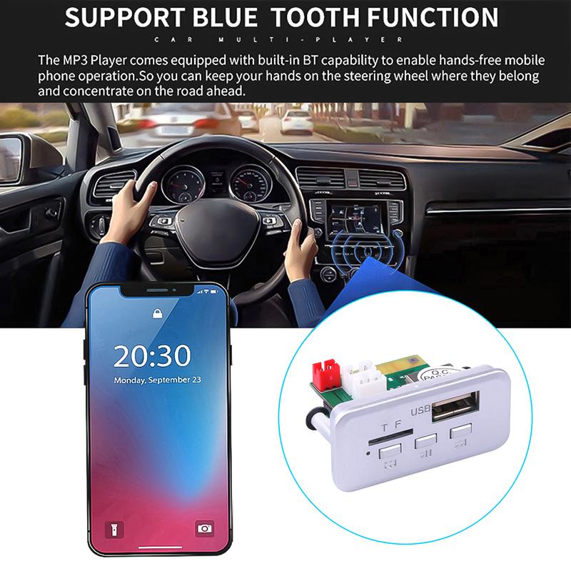 

Плата декодера Mp3-плеера постоянного тока 12 В, плата усилителя мощности Bluetooth 5,0, формат без потерь, модуль музыкального декодера, поддержка USB автомобильного радио