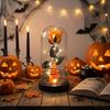 Transparent Cover Halloween Ghost Rose Light Glass Dome Rose Realistic Luminous Atmosphere Light Plastic