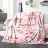 Custom Name Christmas Theme Printed Blanket - Perfect for Couch, Bed, Travel & Outdoor Use | Machine Washable, Cozy & Durable.