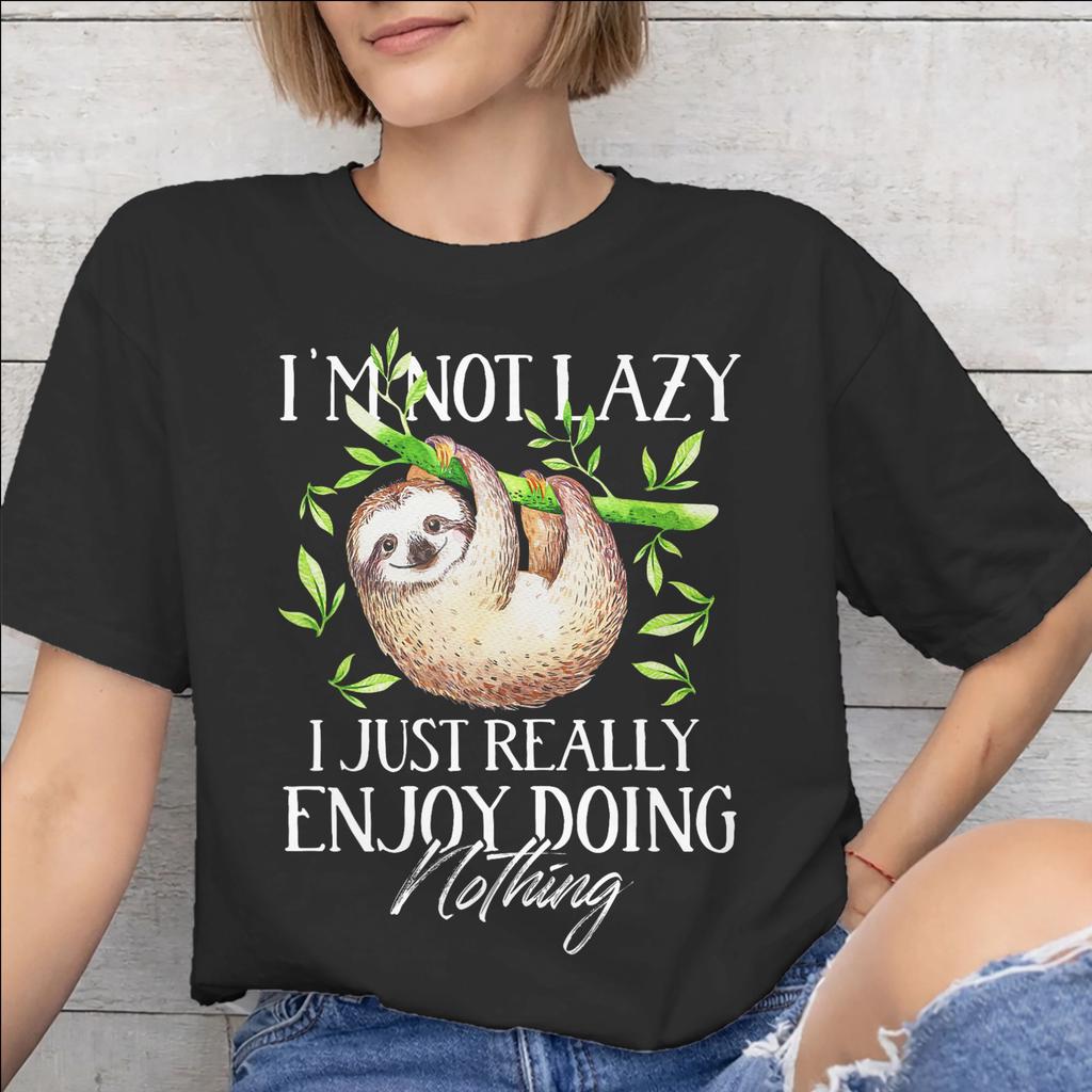 Unisex Unisex Graphic Im Not Lazy I Just Really Enjoy Doing Nothing T Shirt Tee Pure Cotton Tshirts Clothing