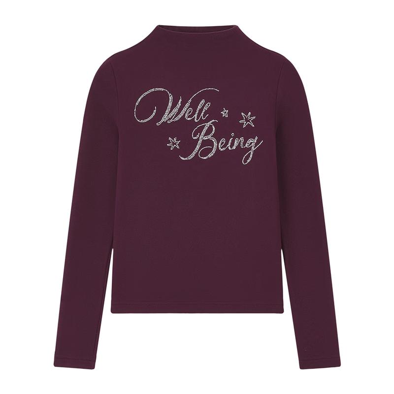 ELLE KIDS Girls  Thermal Rhinestone Mock Neck Base Shirt 110/120