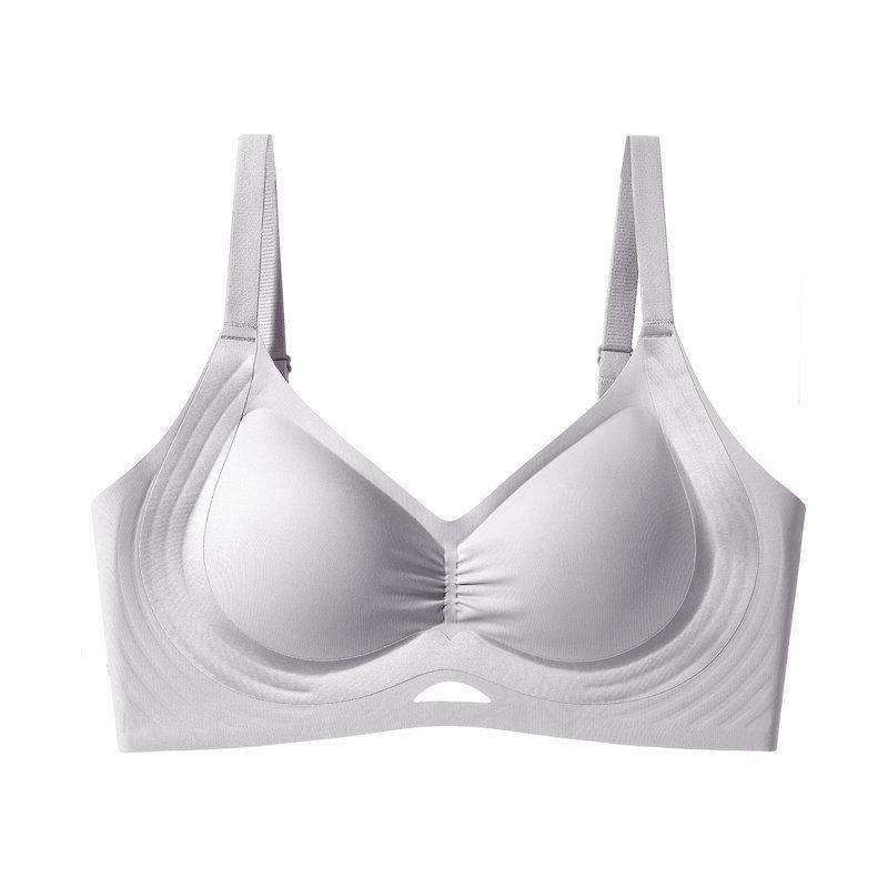 Pleated comfortable versatile seamless underwear women's small breasts gather, close secondary breasts soft support pull up support breathable bra 