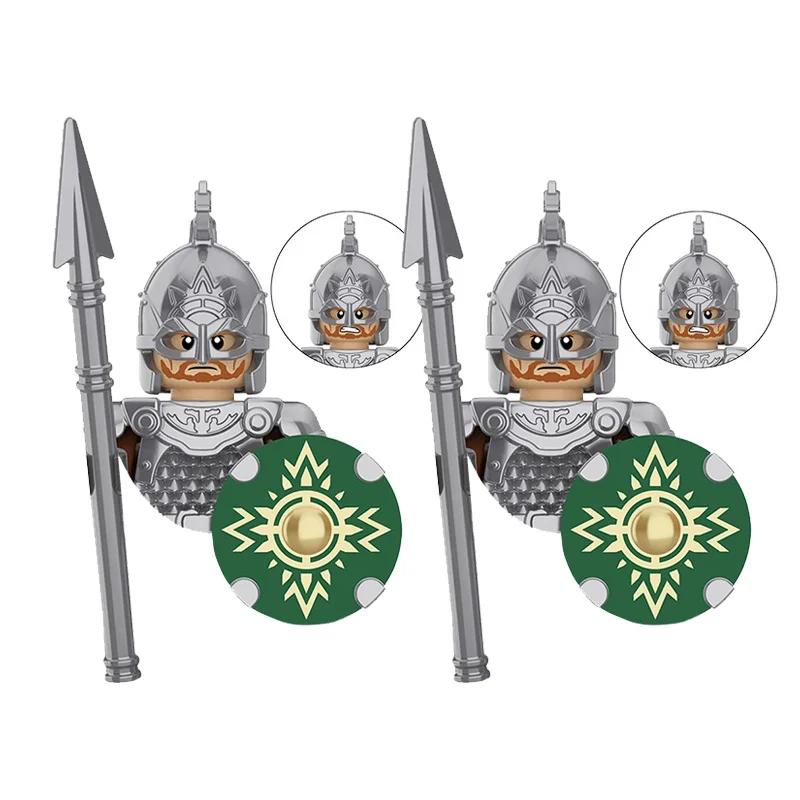 Średniowiecze Seria Władca Pierścieni Królewska Gwardia Rycerzy Lohan Starożytni Łucznicy Figurki Żołnierzy Klocki Zabawki dla Dzieci