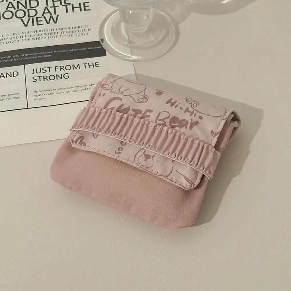 New Sanitary Pad Pouch Mini Folding Women Cute Bag for Gaskets Napkin Towel Storage Bags Pouch Case Sanitary Pad Organizer
