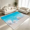 Summer 3D Beach Scenery Decoration Living Room Carpet Nordic Washable Non-slip Bedroom Mat Bedside Soft Fluffy Study Large Rug