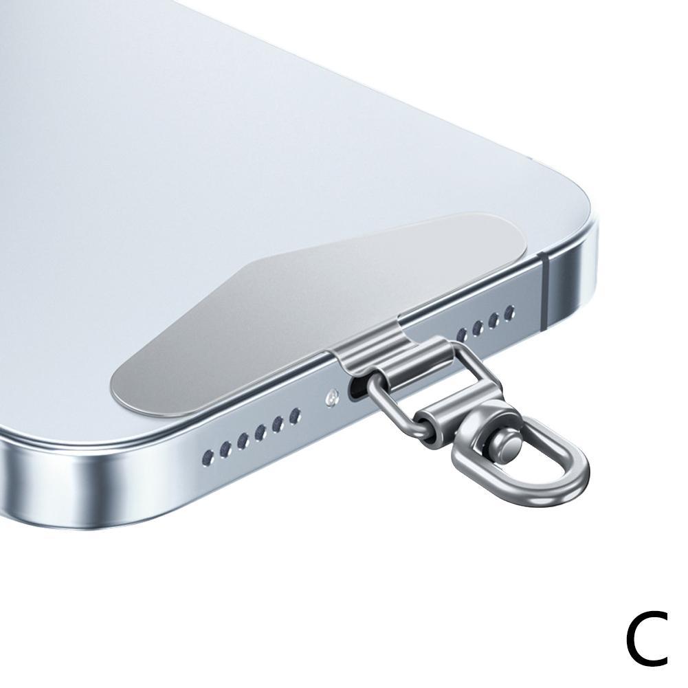 1PC Upgrated 360 Rotatable Stainless Steel Phone Tether Tab Metal Patch Gasket Cellphone Lanyard Safety Connecter Piece New