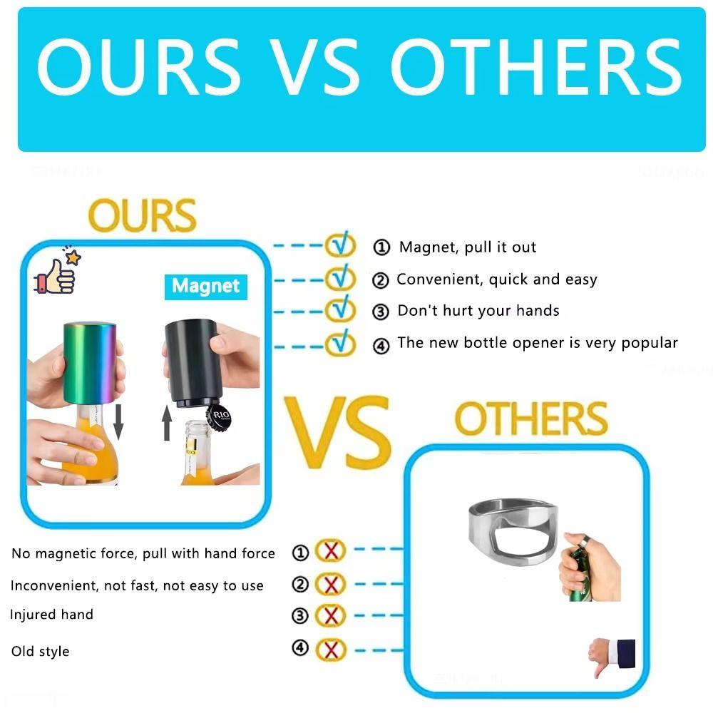 New Push Down Beer Bottle Opener Kitchen Tool Bar Tool Stainless Steel Opener Soda Cap Opener