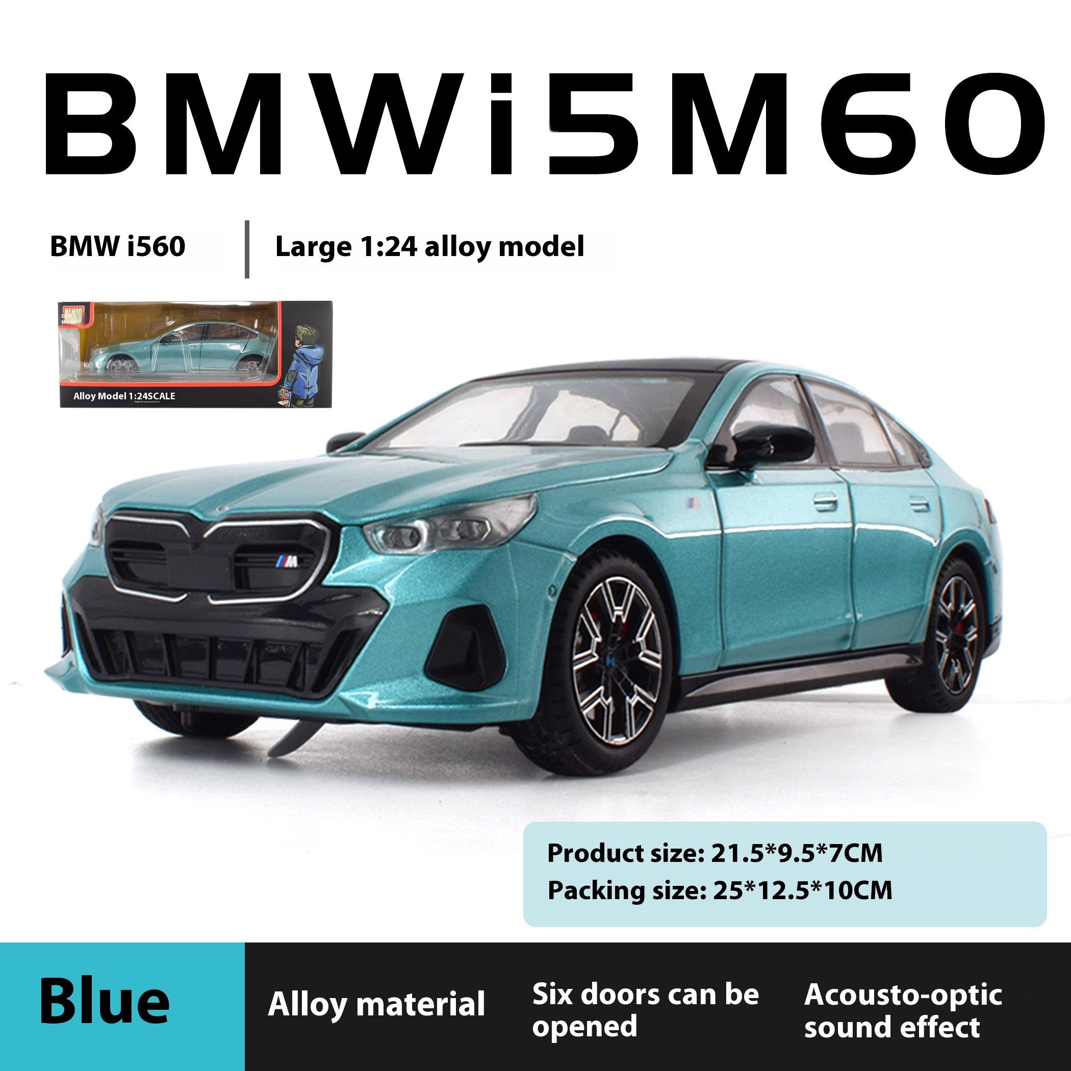 

Масштаб 1/24 BMW I5 M60 Xdrive Power Металевий Литий Модель Автомобіля З Звуковою та Світловою Імітацією Колекційний Декоративний Модний Орнамент Подарунок синій