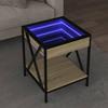 VidaXL Coffee Table with LED Infinity Sonoma Oak 40x40x49 Cm, Side Table, Living Room Table, End Table, 847693
