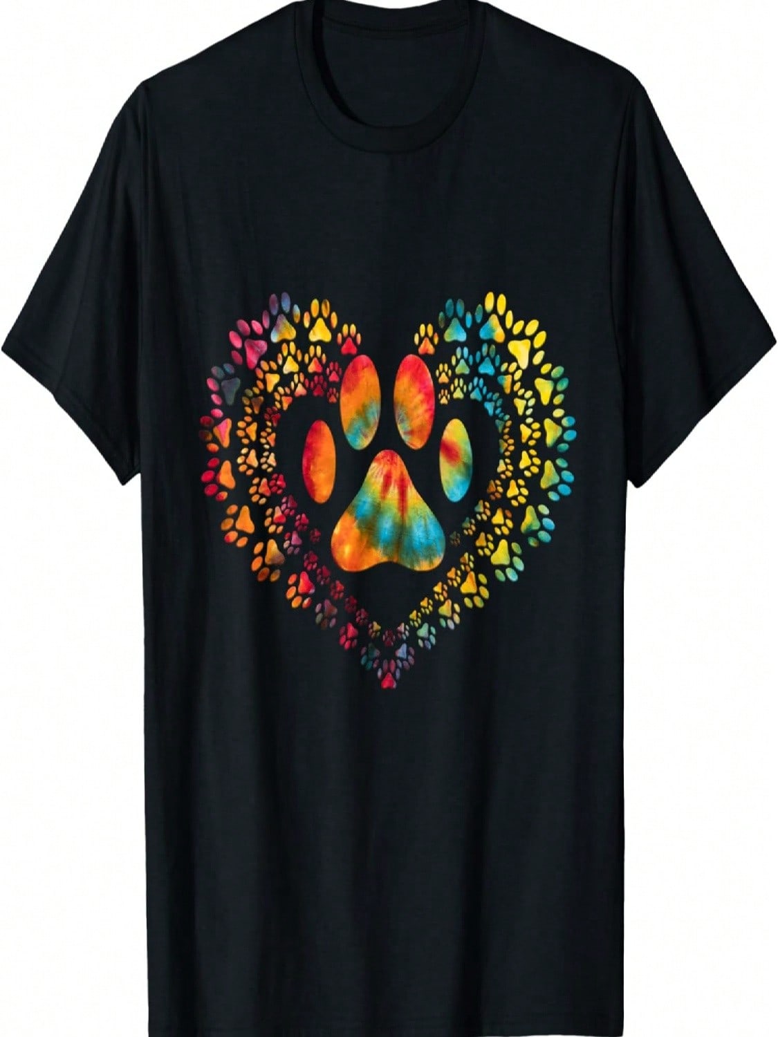 Tie Dye Love Dog Paw Print Heart Animal Lover T-Shirt For unisex Wounisex Girls Kids S