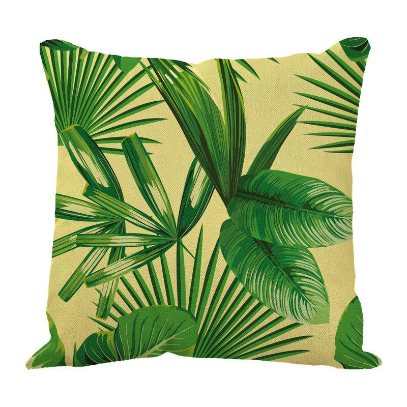 Linen Pillowcase Ins Tropical Plants Home Decoration Supplies Nordic Green Plants Design Sand Cushion Cover