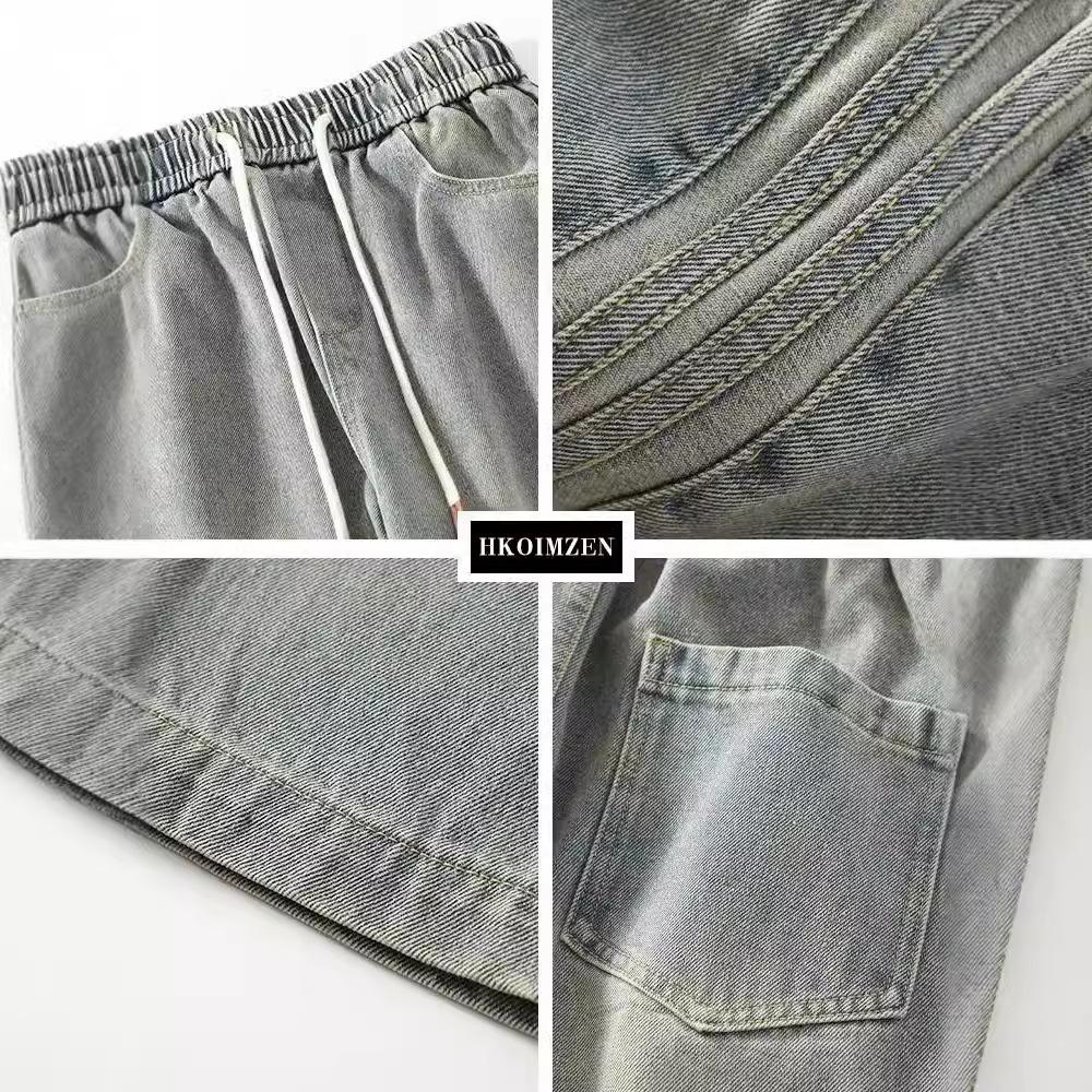 Deep inventory explosion autumn and winter new jeans loose straight versatile washed denim trousers men