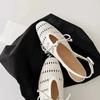 Niche Design Hollow Out Breathable 2026 Summer New Buckle Strap Women's Sandals Baotou Square Heel Bow Tie Casual Sandals Women