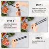 25 PCS Chopstick Helpers, Plastic Reble Training Chopsticks Hinges Connector for Trainers, Adults - Black