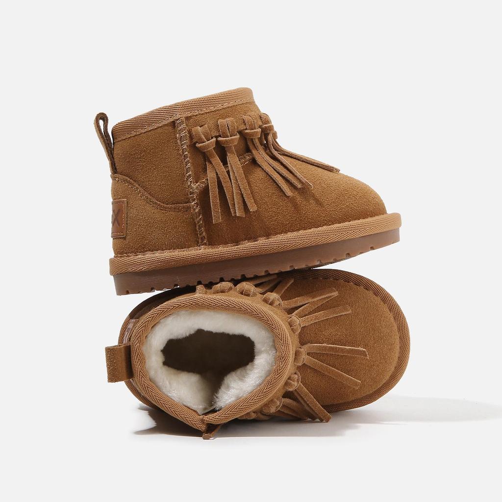 Baby Walker Girls' Snow Boots: Velvet-Lined, Non-Slip Winter Shoes