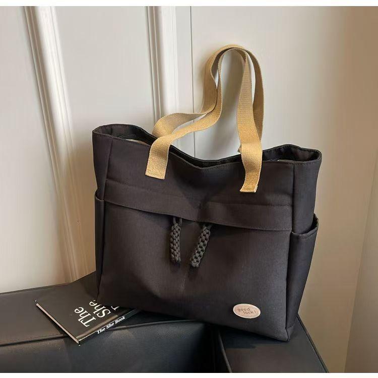 Women’s Canvas Tote Bag Large Capacity Shoulder Handbag Casual Crossbody Bag Multi Pocket Shopper Tote with Zipper for Work Travel School Shopping