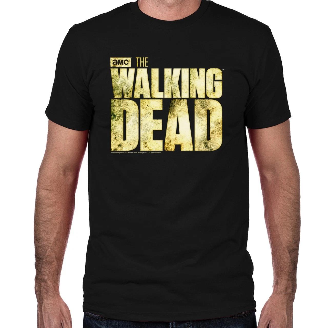 The Walking Dead Men s Small Black T-Shirt Graphic Print Logo Zombie TV AMC 2XL