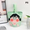 1Pc Kawaii Korean Mummy Bag Cartoon Girl Canvas Tote Bucket Handbag For Female Children Travel All-Match Lunch Bag