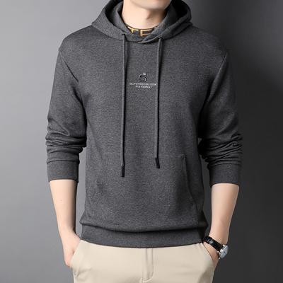 Herbst Neu Jugend Herren Langarmpullover Lässiger Locker sitzender Hoodie Dünnes Unterhemd Sport T-Shirt Herrenmode