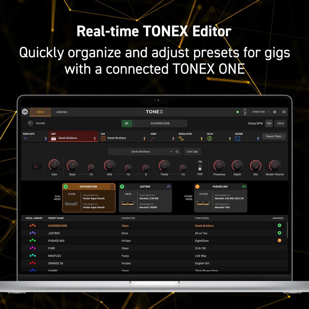 IK Multimedia TONEX One AI Multi-Effekt Mikro-Tonmodell Kompatibel mit jeder E-Gitarre Gitarrenverzerrung Overdrive oder anderem Gitarreneffekt Pedal Verstärker,