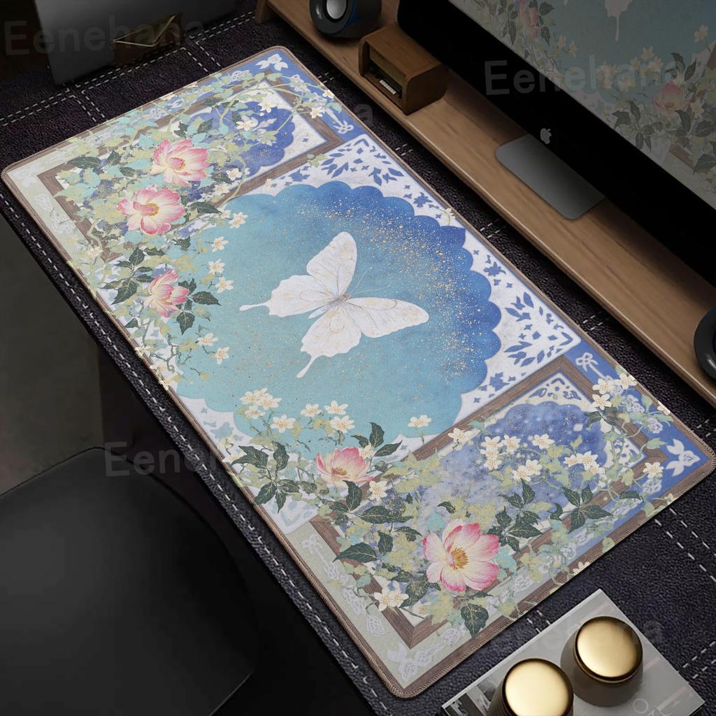 Butterfly Flower Mouse Pad Keyboard Star XXL PC Gamer Accessories Setup Gaming Decoration Non-slip Large Laptop Extend Desk Mats