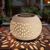 Solar Table Lanterns Outdoor Waterproof - LED Lamp White Metal Table Lights -Solar Powered Decorative Lantern for Desk Patio
