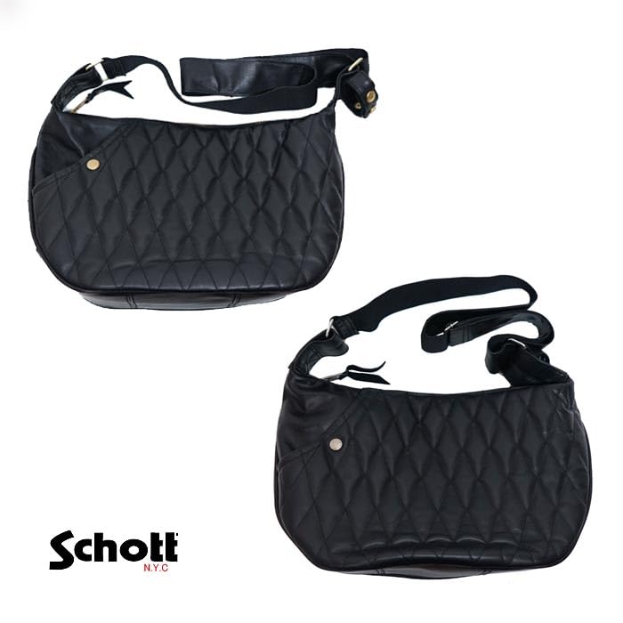 Schott NYC PADDED BANANA BAG, Men's, F 010, Black, 782-3976005