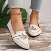 Knitted Shallow Mouth Single Shoes Women's Soft Sole Lightweight Bow Breathable Lazy One-pedal Inner Height-increasing Single Shoes