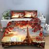 Eiffel Tower and Foliage. Bedding Sets Duvet Cover Sets Duvet Covers Pillowcases(1*Duvet Cover 2*Pillowcases Without Duvet Insert)